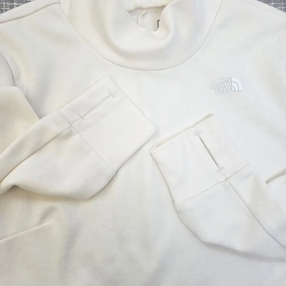 The North Face City Standard Double Knit Funnel Jersey Sweater Women's L Cream